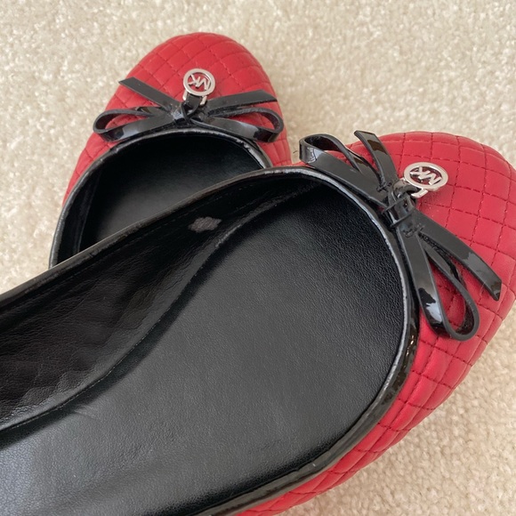 Red Quilted Michael Kors Flats - Picture 3 of 4